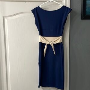 Elegant Navy and Cream Dress